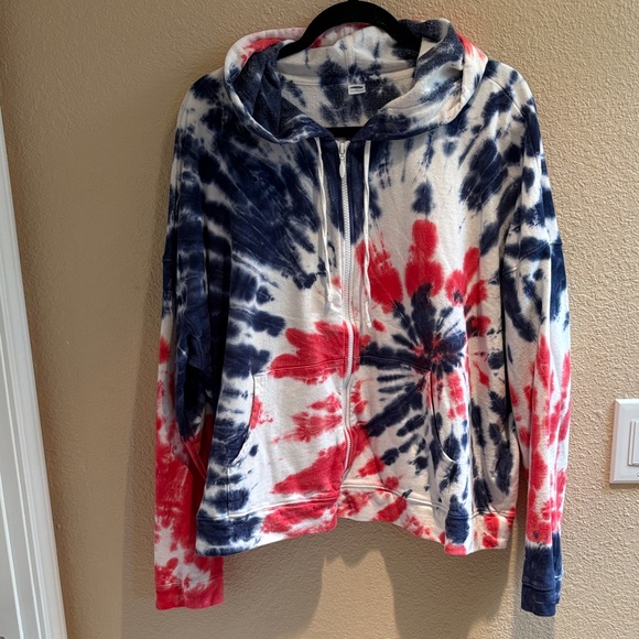 Old Navy Tops - Brand new without Tags / Old Navy Red and Blue Tie-Dye Hoodie